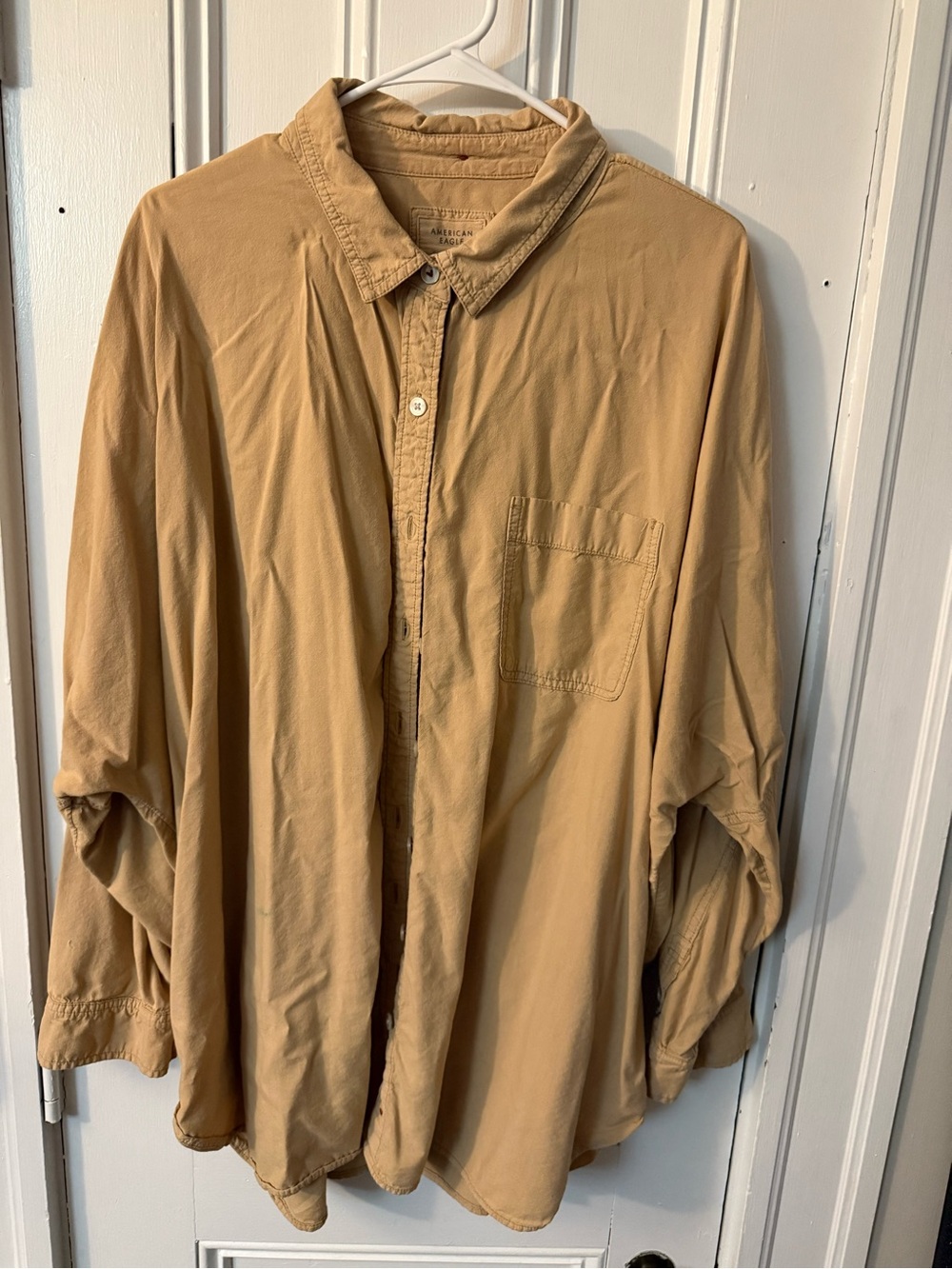 American Eagle Outfitters 2XL Women’s  Button-Down Shirt in Camel Tan